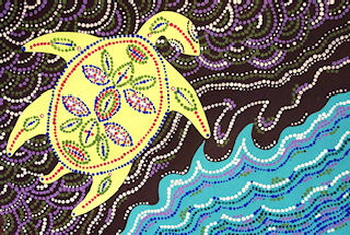 Aboriginal turtle painting