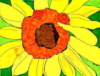 Yellow Flower tissue painting